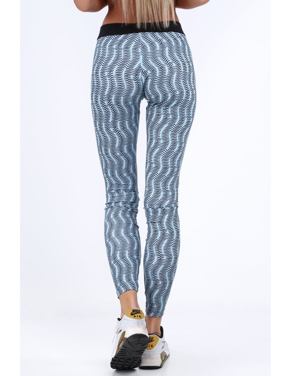 Light blue sports leggings with patterns MR11513 - Online store - Boutique